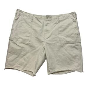 Tommy Hilfiger Mens Shorts 44 Beige Cotton Raw Hem Utility Chino Casual Preppy